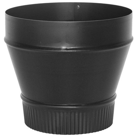 Imperial Stove Pipe Reducer, 8 x 6 in, Crimp, 24 ga Thick Wall, Black, Matte BM0079